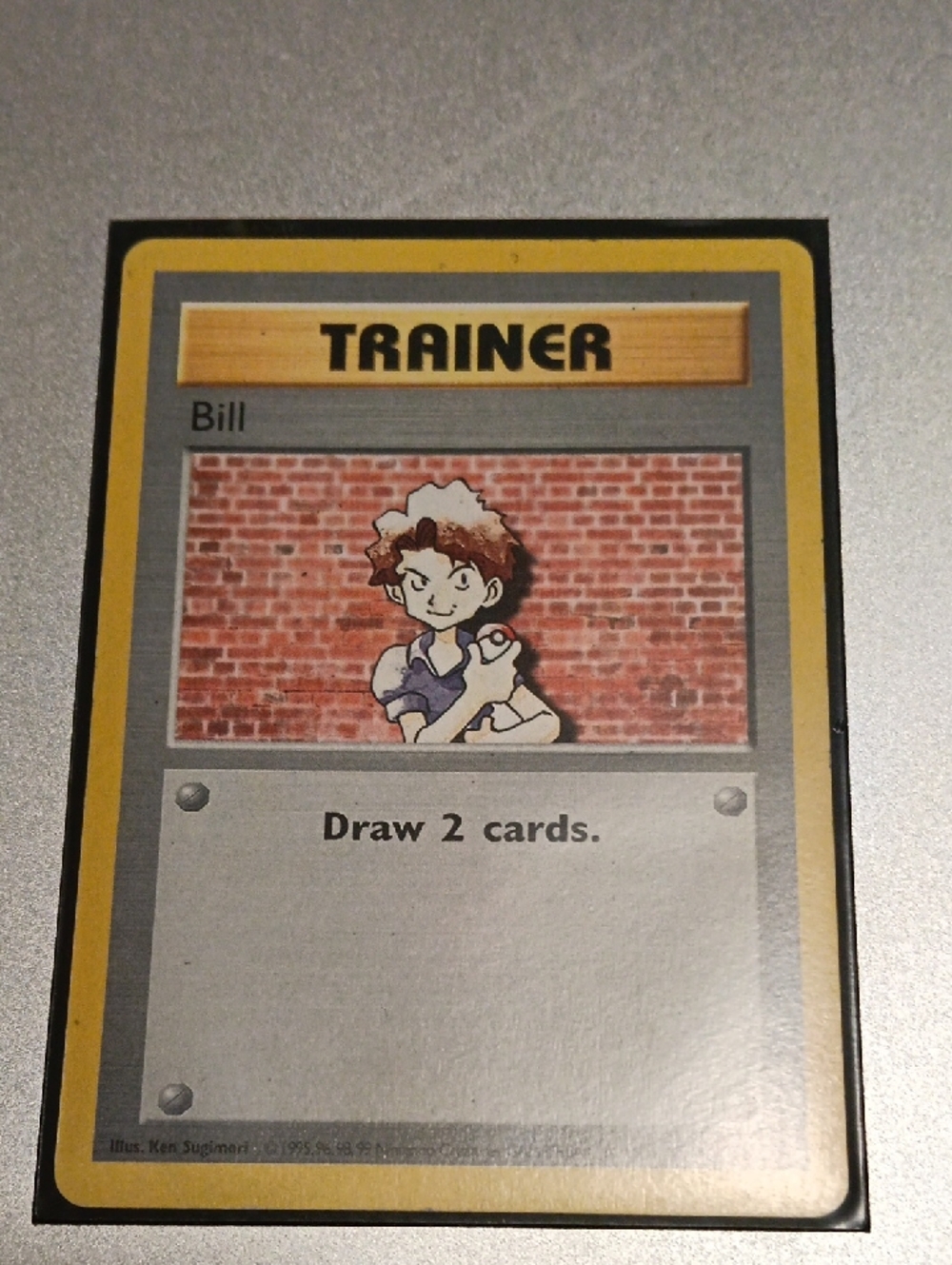 Pokemon Trainer Bill Card Yellow Gray Black